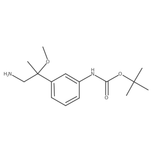 tert-butyl N-[3-(1-amino-2-methoxypropan-2-yl)phenyl]carbamate结构式