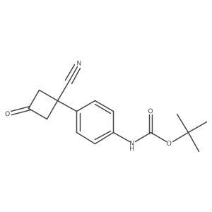 tert-butyl N-[4-(1-cyano-3-oxocyclobutyl)phenyl]carbamate Structure