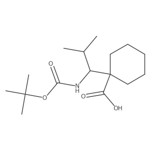 1-(1-{[(Tert-butoxy)carbonyl]amino}-2-methylpropyl)cyclohexane-1-carboxylic acid结构式