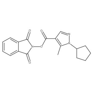 1,3-dioxo-2,3-dihydro-1H-isoindol-2-yl 1-cyclopentyl-5-methyl-1H-pyrazole-4-carboxylate结构式
