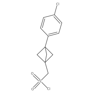 [3-(4-Chlorophenyl)-1-bicyclo[1.1.1]pentanyl]methanesulfonyl chloride结构式