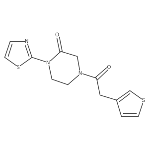 1-(Thiazol-2-yl)-4-(2-(thiophen-3-yl)acetyl)piperazin-2-one Structure