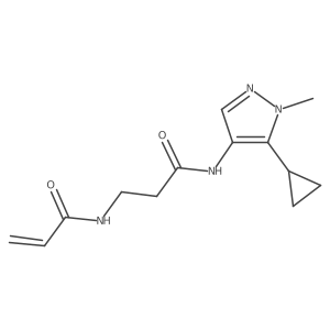 N-{2-[(5-cyclopropyl-1-methyl-1H-pyrazol-4-yl)carbamoyl]ethyl}prop-2-enamide结构式