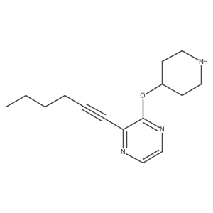 2-(Hex-1-yn-1-yl)-3-(piperidin-4-yloxy)pyrazine结构式