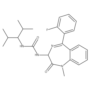 3-(2,4-dimethylpentan-3-yl)-1-[5-(2-fluorophenyl)-1-methyl-2-oxo-2,3-dihydro-1H-1,4-benzodiazepin-3-yl]urea Structure