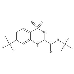 tert-butyl 1,1-dioxo-6-(trifluoromethyl)-3,4-dihydro-2H-1lambda6,2,4-benzothiadiazine-3-carboxylate结构式
