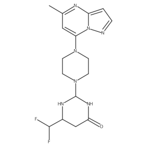 6-(Difluoromethyl)-2-[4-(5-methylpyrazolo[1,5-a]pyrimidin-7-yl)piperazin-1-yl]-1,3-diazinan-4-one Structure