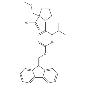 1-[(2S)-2-({[(9H-fluoren-9-yl)methoxy]carbonyl}amino)-3-methylbutanoyl]-2-(methoxymethyl)pyrrolidine-2-carboxylic acid Structure