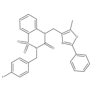 2-[(4-Fluorophenyl)methyl]-4-[(5-methyl-2-phenyl-1,3-oxazol-4-yl)methyl]-1,1-dioxo-1lambda6,2,4-benzothiadiazin-3-one Structure