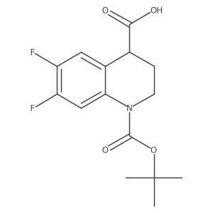 CC(C)(C)OC(=O)N1CCC(C(=O)O)c2cc(F)c(F)cc21结构式