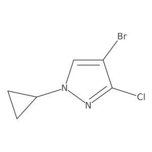 4-Bromo-3-chloro-1-cyclopropyl-1H-pyrazole结构式