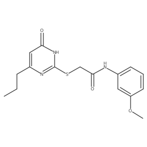 2-[(4-hydroxy-6-propylpyrimidin-2-yl)sulfanyl]-N-(3-methoxyphenyl)acetamide结构式