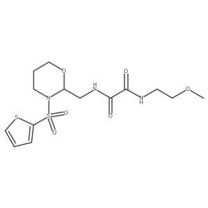 N1-(2-methoxyethyl)-N2-((3-(thiophen-2-ylsulfonyl)-1,3-oxazinan-2-yl)methyl)oxalamide Structure
