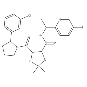 (4R,5R)-N-[1-(5-Bromo-2-pyridinyl)ethyl]-5-[[(2R)-2-(3-chlorophenyl)-1-pyrrolidinyl]carbonyl]-2,2-dimethyl-1,3-dioxolane-4-carboxamide Structure