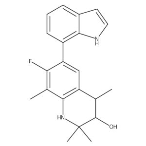 rel-(3R,4S)-7-Fluoro-1,2,3,4-tetrahydro-6-(1H-indol-7-yl)-2,2,4,8-tetramethyl-3-quinolinol结构式