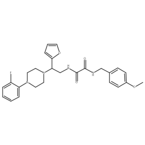N-{2-[4-(2-fluorophenyl)piperazin-1-yl]-2-(furan-2-yl)ethyl}-N'-[(4-methoxyphenyl)methyl]ethanediamide Structure