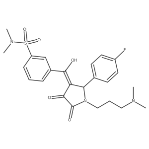 3-[(E)-[1-[3-(dimethylamino)propyl]-2-(4-fluorophenyl)-4,5-dioxopyrrolidin-3-ylidene]-hydroxymethyl]-N,N-dimethylbenzenesulfonamide Structure