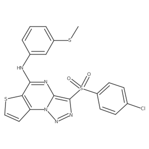 3-((4-chlorophenyl)sulfonyl)-N-(3-(methylthio)phenyl)thieno[2,3-e][1,2,3]triazolo[1,5-a]pyrimidin-5-amine Structure