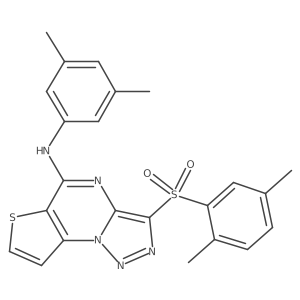 N-(3,5-dimethylphenyl)-3-((2,5-dimethylphenyl)sulfonyl)thieno[2,3-e][1,2,3]triazolo[1,5-a]pyrimidin-5-amine结构式