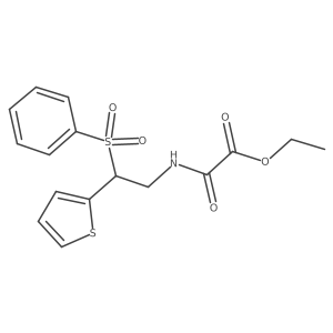 Ethyl 2-oxo-2-((2-(phenylsulfonyl)-2-(thiophen-2-yl)ethyl)amino)acetate结构式