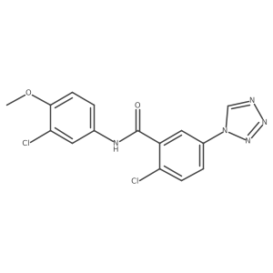 2-chloro-N-(3-chloro-4-methoxyphenyl)-5-(1H-tetrazol-1-yl)benzamide结构式
