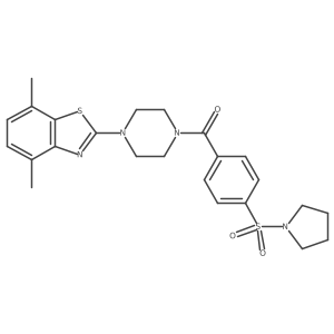 (4-(4,7-Dimethylbenzo[d]thiazol-2-yl)piperazin-1-yl)(4-(pyrrolidin-1-ylsulfonyl)phenyl)methanone结构式
