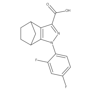 1-(2,4-Difluorophenyl)-4,5,6,7-tetrahydro-1H-4,7-methanoindazole-3-carboxylic acid结构式