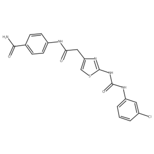 4-(2-(2-(3-(3-Chlorophenyl)ureido)thiazol-4-yl)acetamido)benzamide结构式