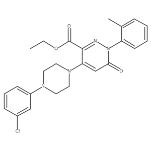 Ethyl 4-(4-(3-chlorophenyl)piperazin-1-yl)-6-oxo-1-(o-tolyl)-1,6-dihydropyridazine-3-carboxylate Structure