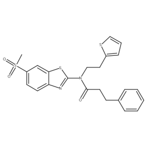 N-(6-(methylsulfonyl)benzo[d]thiazol-2-yl)-3-phenyl-N-(2-(thiophen-2-yl)ethyl)propanamide Structure