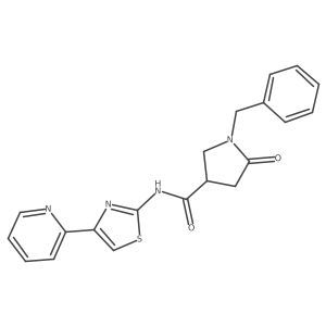 1-benzyl-5-oxo-N-[4-(pyridin-2-yl)-1,3-thiazol-2-yl]pyrrolidine-3-carboxamide Structure