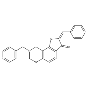 (Z)-8-(pyridin-4-ylmethyl)-2-(pyridin-4-ylmethylene)-8,9-dihydro-2H-benzofuro[7,6-e][1,3]oxazin-3(7H)-one Structure