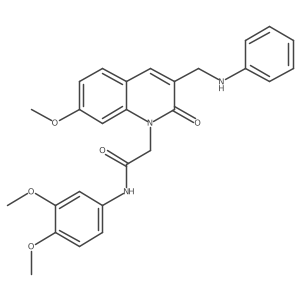 N-(3,4-dimethoxyphenyl)-2-{7-methoxy-2-oxo-3-[(phenylamino)methyl]-1,2-dihydroquinolin-1-yl}acetamide结构式