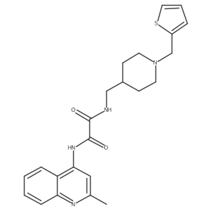 N1-(2-methylquinolin-4-yl)-N2-((1-(thiophen-2-ylmethyl)piperidin-4-yl)methyl)oxalamide结构式