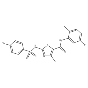 5-Thiazolecarboxamide, N-(5-chloro-2-methylphenyl)-2-[[(4-chlorophenyl)sulfonyl]amino]-4-methyl- Structure