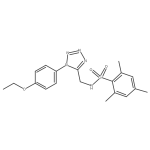 N-((1-(4-ethoxyphenyl)-1H-tetrazol-5-yl)methyl)-2,4,6-trimethylbenzenesulfonamide结构式