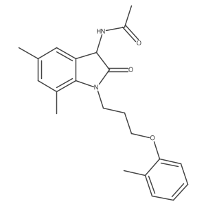 N-(5,7-dimethyl-2-oxo-1-(3-(o-tolyloxy)propyl)indolin-3-yl)acetamide Structure
