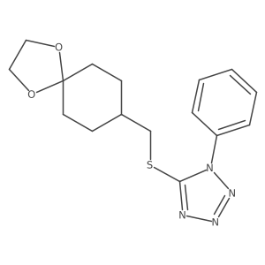 5-(1,4-dioxaspiro[4.5]dec-8-ylmethylsulfanyl)-1-phenyl-1H-tetrazole结构式