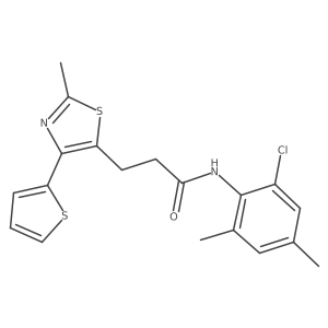 N-(2-chloro-4,6-dimethylphenyl)-3-(2-methyl-4-(thiophen-2-yl)thiazol-5-yl)propanamide Structure