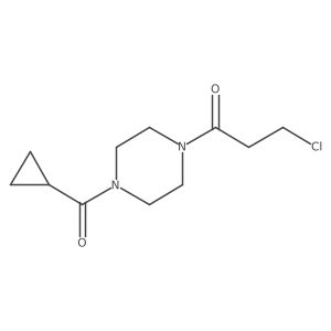 3-Chloro-1-(4-cyclopropanecarbonylpiperazin-1-yl)propan-1-one结构式
