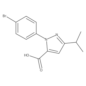 1-(4-Bromophenyl)-3-(1-methylethyl)-1H-pyrazole-5-carboxylic acid结构式