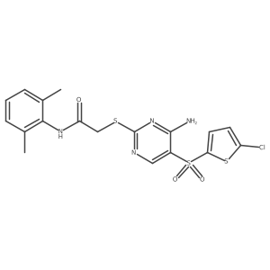 2-({4-amino-5-[(5-chlorothiophen-2-yl)sulfonyl]pyrimidin-2-yl}sulfanyl)-N-(2,6-dimethylphenyl)acetamide结构式