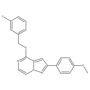 4-[(3-Fluorobenzyl)thio]-2-(4-methoxyphenyl)pyrazolo[1,5-a]pyrazine Structure
