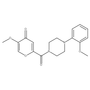 5-methoxy-2-[4-(2-methoxyphenyl)piperazine-1-carbonyl]-4H-pyran-4-one结构式