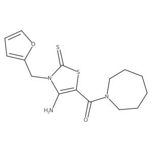 (4-Amino-3-(furan-2-ylmethyl)-2-thioxo-2,3-dihydrothiazol-5-yl)(azepan-1-yl)methanone结构式