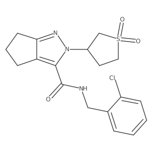 N-(2-chlorobenzyl)-2-(1,1-dioxidotetrahydrothiophen-3-yl)-2,4,5,6-tetrahydrocyclopenta[c]pyrazole-3-carboxamide结构式