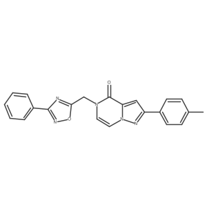 5-((3-phenyl-1,2,4-oxadiazol-5-yl)methyl)-2-(p-tolyl)pyrazolo[1,5-a]pyrazin-4(5H)-one结构式