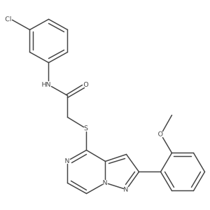 N-(3-chlorophenyl)-2-{[2-(2-methoxyphenyl)pyrazolo[1,5-a]pyrazin-4-yl]sulfanyl}acetamide结构式
