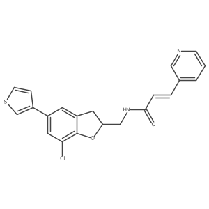 (E)-N-{[7-Chloro-5-(3-thienyl)-2,3-dihydro-1-benzofuran-2-yl]methyl}-3-(3-pyridinyl)-2-propenamide结构式