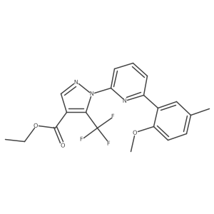 Ethyl 1-[6-(2-methoxy-5-methylphenyl)pyridin-2-yl]-5-(trifluoromethyl)-1H-pyrazole-4-carboxylate Structure